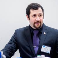 A student shares his team's senior project